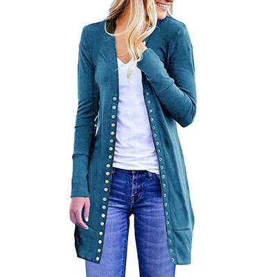 

Roseonmyhand Womens Open Front Button Down Cardigan Sweater Long Sleeve Plus Loose Drape