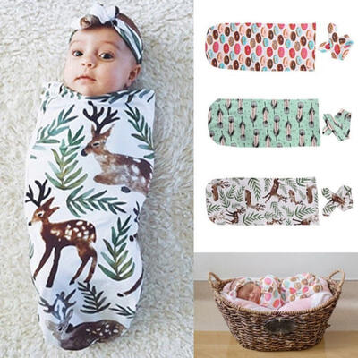 

Cute Organic Cotton Swaddle Blanket Newborn Baby Kid Wrap Sleeping Bag Sleepsack 65cm30 cm