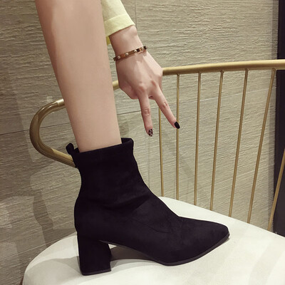 

Retro Martin boots skinny boots for womens locomotives with thick heels&high heels