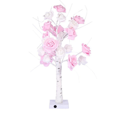 

2 Impetus Supply Mode Energy Saving Home Girls Bedroom Decoration Rose-Shaped Bulbs Emulational Tree Light With Warm White Color