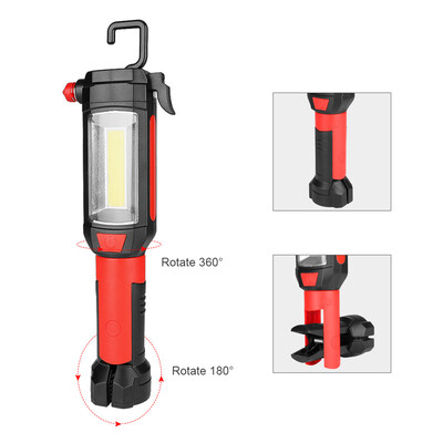 

〖Follure〗Multifunction Adjustable COB LED Work Light Lamp Flashlight Magnetic With Hook