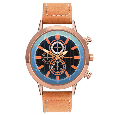 

Gobestart Fashion Leather Mens Quartz Watch Mens Watch Luxury Casual Watch Clock