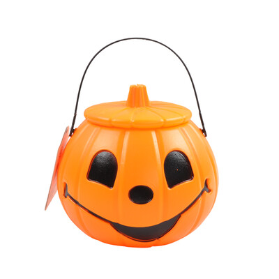

New&new fine arts Halloween with cover pumpkin bucket candy jar cute creative funny decoration childrens gifts portable small box candy box classic 18cm18cm