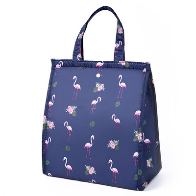 

Cute Flamingo Lunch Bag Oxford Insulated Soft Leakproof Liner Tote Bag for Picnic Boating Beach Fishing Work School