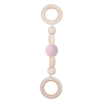 

Baby Care Montessori Toys Baby Teether Wood Ring Chain Teething Training