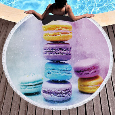 

Gobestart 1 PC Round Beach Pool Home Shower Towel Blanket Table Cloth Yoga Mat