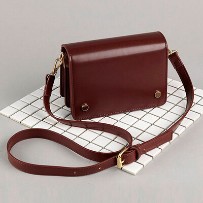 

Tailored Womens Fashion Shoulder Bag Buckle Small Square Bag Solid Color Messenger Bag