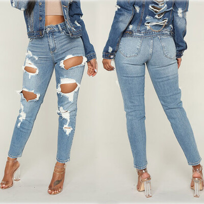 

Tailored Fashion Sexy Skinny Floral Applique Jeans Women High Waist Stretch Pencil Pants