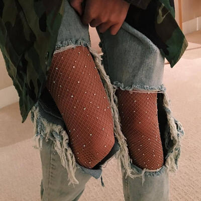 

New Sexy Women Diamond Fishnet Thigh-High Long Socks Stockings Pantyhose Tights
