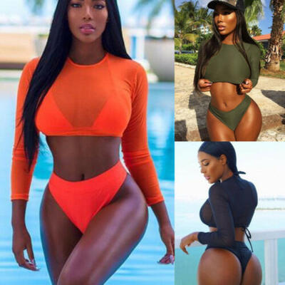 

3PCS Women Summer Swimwear Bikini Set Push-up Padded Bra Bathing Suit Swimsuit
