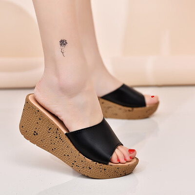 

Rose Womens Summer Fashion Thick-bottomed Muffin Bottom Slippers