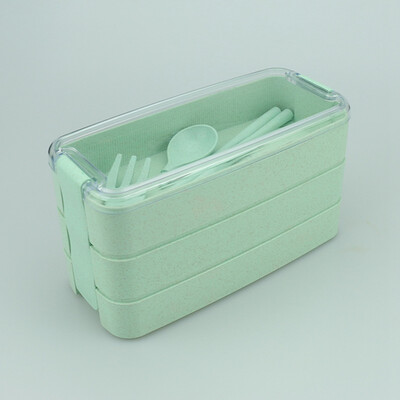 

3Layer Wheat Straw Bento Microwave Food Storage Container Picnic Lunch Box