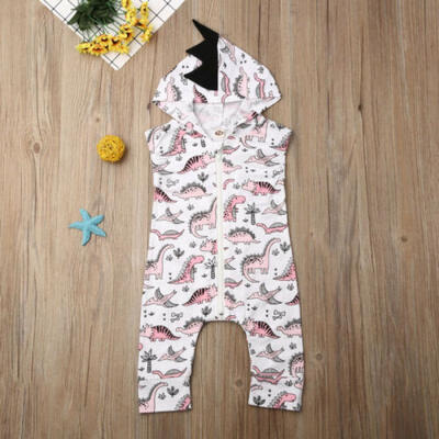 

US New Infant Kid Baby Boy Girl Dinosaur Romper Bodysuit Jumpsuit Outfit Clothes