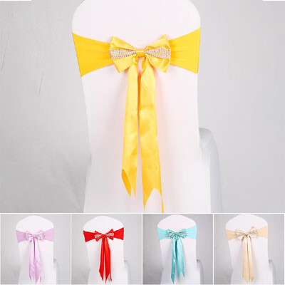 

Chair Sash Bow Elastic Chair Ribbon Back Tie Bands for Wedding Party Ceremony Banquet