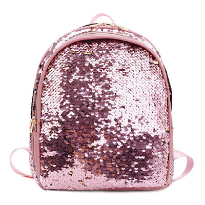 

Solid Color Sequin Travel Backpacks Preppy Women Small Shoulder School Bags