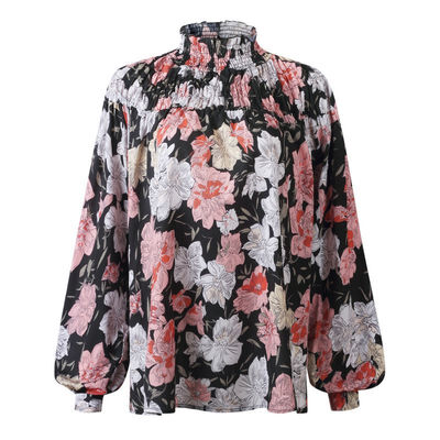 

Women Sexy Turtleneck Blouse Spring Autumn Long Sleeve Lapel Loose Tops Shirt Elegant Woman Plain Casual Button Down Blouse