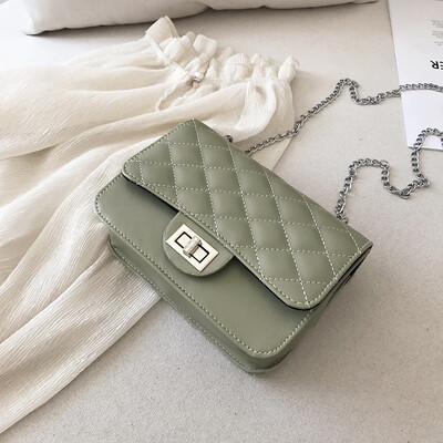 

Casual temperament Sen wild slanting small square bag 2019 new Korean fashion simple rhombic chain shoulder bag