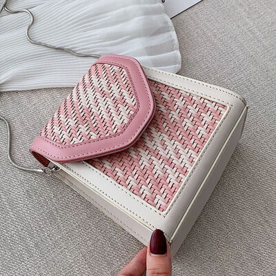 

Beibao Yangqi slanted bag Girl 2019 Spring&Summer New Fashion texture chain woven small Square bag on one shoulde