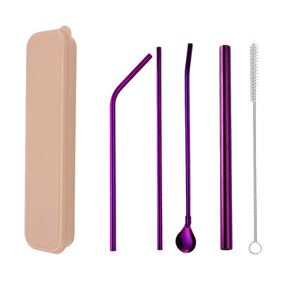 

Toponeto Long Stainless Steel Metal Drinking Straws With Cleaning Brushes Set Recycle