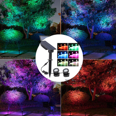 

Gobestart Solar Powered LED Spotlight Waterproof Spot Light Lamp Garden Pool Pond Outdoor