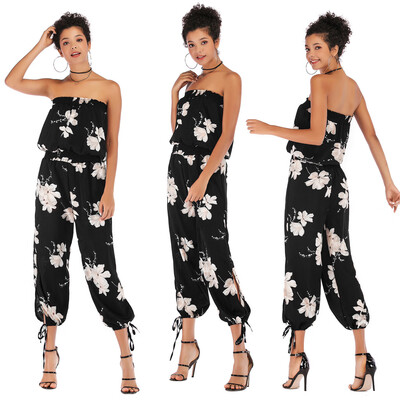 

〖Follure〗Fashion Women Off The Shoulder Printed Playsuit Party Clubwear Jumpsuit