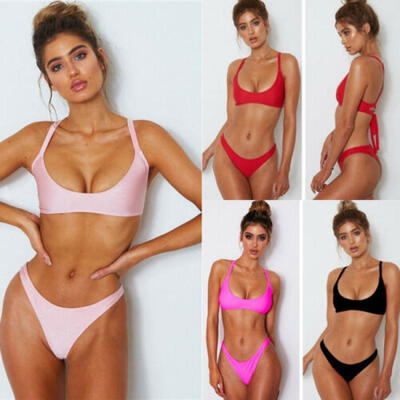 

Womens Push Up Bra Bikini Set Triangle Bathing Swimsuit Beach Brazilian Swimwear