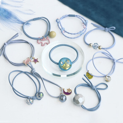 

Ins Star Hair Rope Set 9 Pieces 1 Set of Fashion Women Scrunchie Small Fresh Hair Band Rubber Band Elegant Lady Hair Accessories
