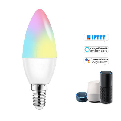 

V16-C Smart WIFI LED Bulb RGBW LED Candle Bulb 6W E27 Dimmable Light Phone Remote Control Group Control Compatible with Alexa Goo