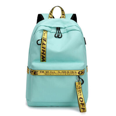 

Unisex Nylon Student Bag Laptop Backpack Travel Bags With USB Charging Port