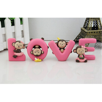 

1 Set Auto Interior Accessories Lovely Cartoon Dolls Ornaments Love Banana Monkey Doll Kiss Baby Doll Fashionable car Decoration