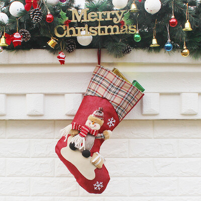 

Toponeto Candy Bag Christmas Gifts Tree Ornament Stocking Santa Claus Snowman Sock Decor