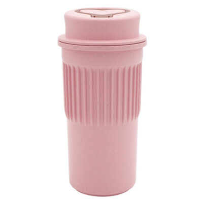 

1pc Wheat Stalk Reusable Travel Bottle To Go Couple Coffee Cup Bottle with Lid Wheat Stalk PP Bottle Sleeve for Tea&Coffee