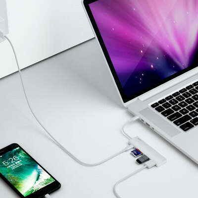 

Will be beautiful BUBM Apple laptop macbookpro adapter usb30 cable converter type-c docking station HDMI conversion silver TCH-T01