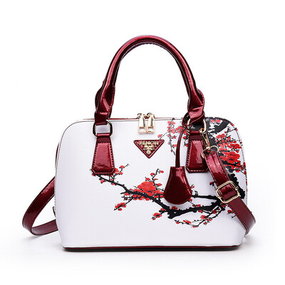 

2017 Vintage Women Handbags Shoulder Bag Shell Flower PU LleatherFor Female Designer Printing Ladies Hand bag Famous Brand Tote