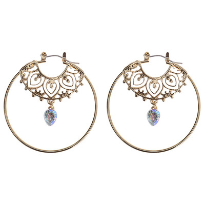 

Women Simple Vintage Geometric Round Earring Waterdrop Pendant Exaggerated Stud Earring Party Cocktail Jewelry New