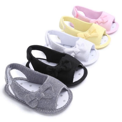 

Newborn Kids Baby Girls Boys Soft Sole Shoes Bow Sandal Soft Crib Shoes Sandles
