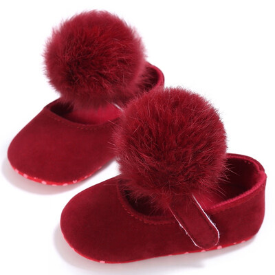 

2018 New Style Kids Girls Fashion Cotton Fabric Toddler Shoes Girl Cute Hairball Anti-skid Princess Shoe