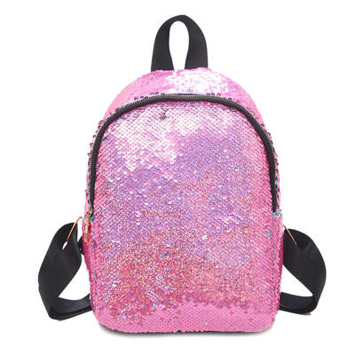 

Laser Travel Backpacks Women School Bags Sequins PU Leather Small Knapsack