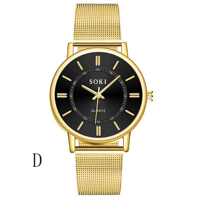 

Gobestart Men Fashion Unobtrusive Business Simple Dial Personality Net Belt Watch