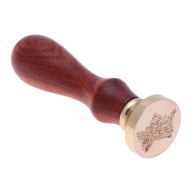 

Crown Pattern DIY Retro Wood Stamp Customs Insurance Sealing Wax Seal Post