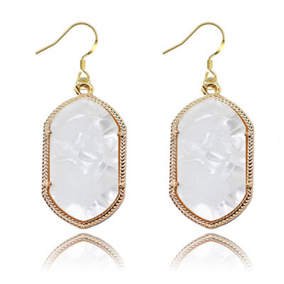 

Women Leaf Earring Inlaid Diamond Markings Earrings Geometric Shapes Rhombus Acrylic Earrings