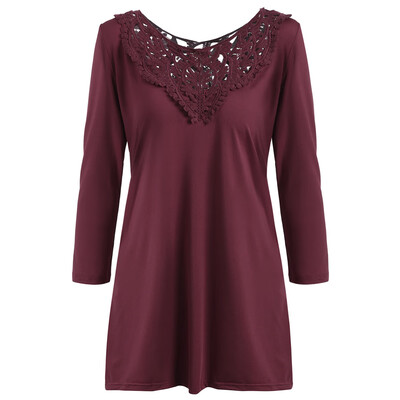 

Crochet Insert Shift Tunic Tee