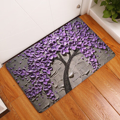 

Toponeto Oil Painting Tree Bath Mats Bedroom Carpets Door Mats Non-Slip
