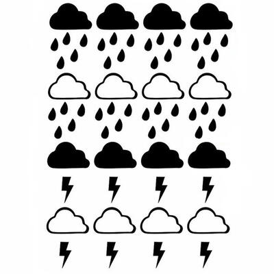 

Greensen Creative Weather Wall Sticker Thunder Rain Decoration for Living Room Bedroom Living Room