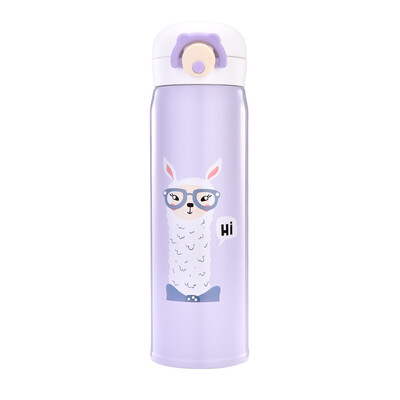 

Creative New Cartoon Alpaca Bouncing Cover Stainless Steel Cup Portable Adult Kids Vacuum Flask Water Bottle