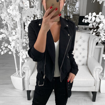

New Fashion Casual Long Sleeve Coat Lapel Zipper Jacket Coat