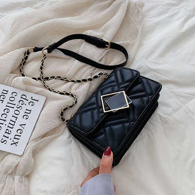

Chic chain bag summer simple small fresh womens bag 2019 new small square bag ins shoulder Messenger bag