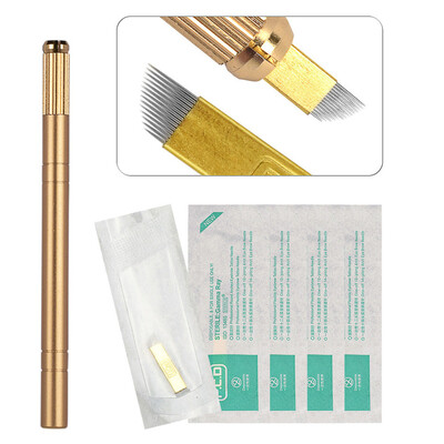 

〖Follure〗Permanent Makeup Tattoo Manual Pen Eyebrow Microblading Pencil Blade Needles