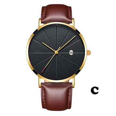 

〖Follure〗Simple And Unobtrusive Business Leather Strap Casual Mens Quartz Watch