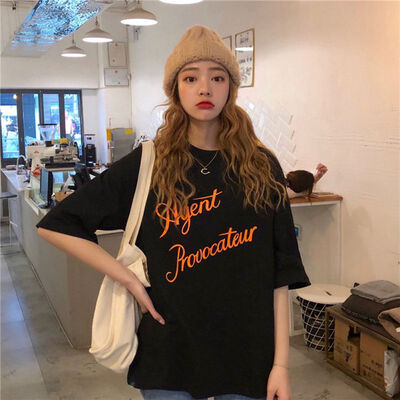 

Summer Letter Woman Tops Student T Shirt for Girl Tees Female Loose Girl Casual Everyday Woman T-shirts